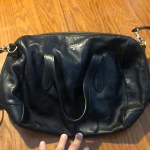 Black leather fossil purse